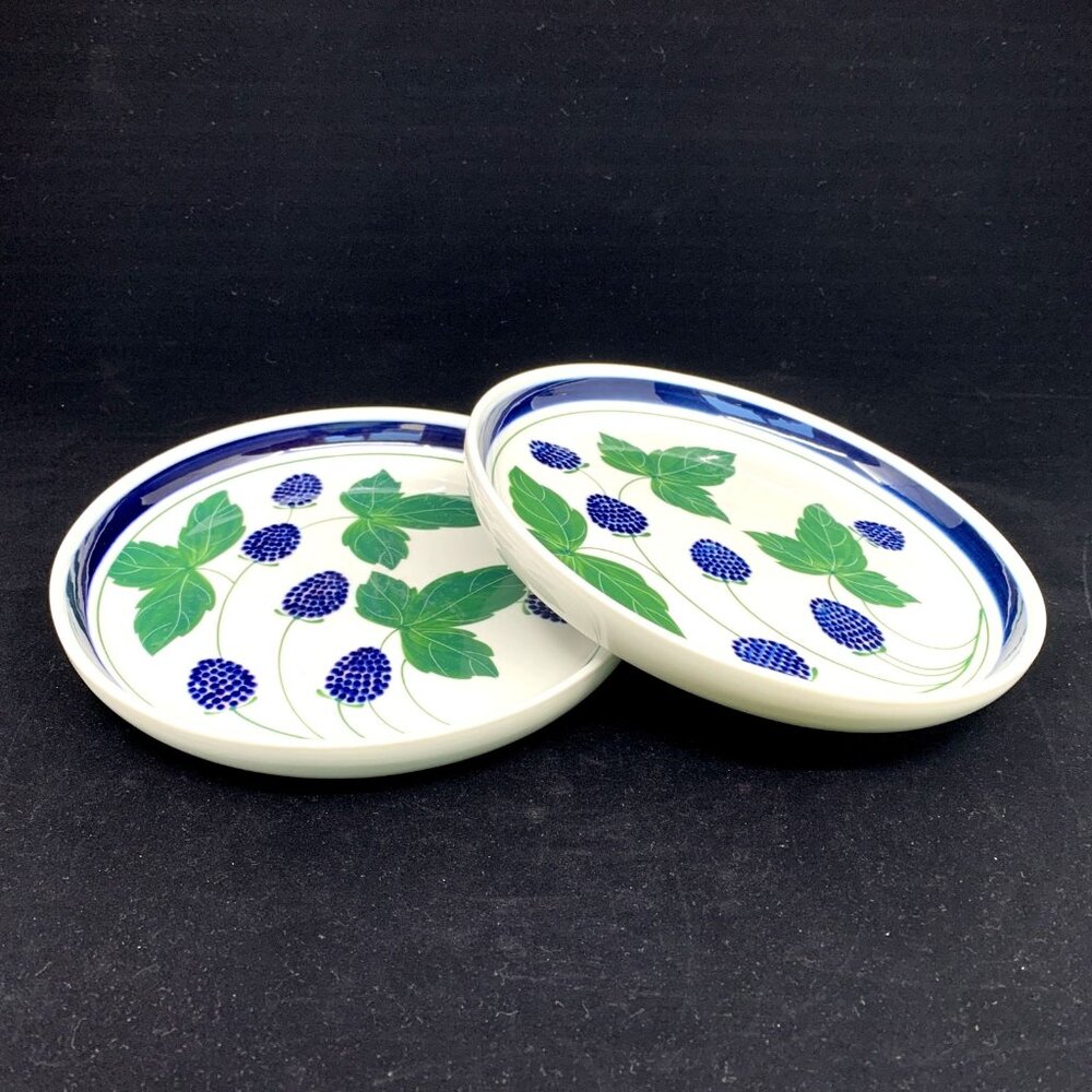 Pair of Dansk Blackberry Salad Plates Philippines 8" Berries Series Discontinued